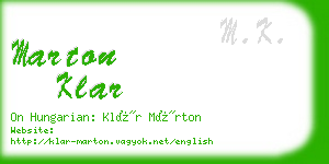 marton klar business card